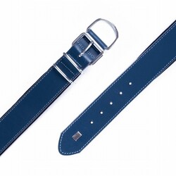 Doggie Çift Kat Deri Köpek Boyun Tasması Royalblue 5x55-65 Cm - Thumbnail
