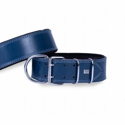 Doggie Çift Kat Deri Köpek Boyun Tasması Royalblue 6x65-75 Cm - Thumbnail