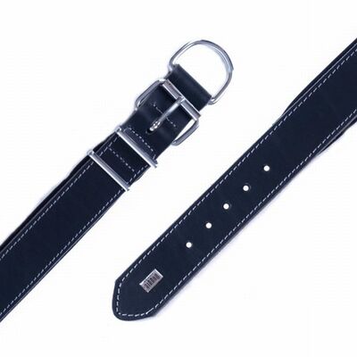 Doggie Çift Kat Deri Köpek Boyun Tasması Siyah 4x57-65 Cm 