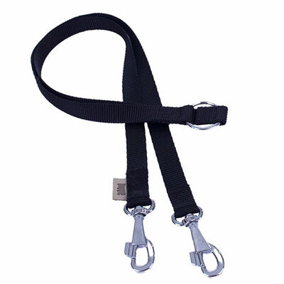 Doggie Dokuma İkili Köpek Gezdirme Aparatı Siyah 2,5x70-60 Cm 