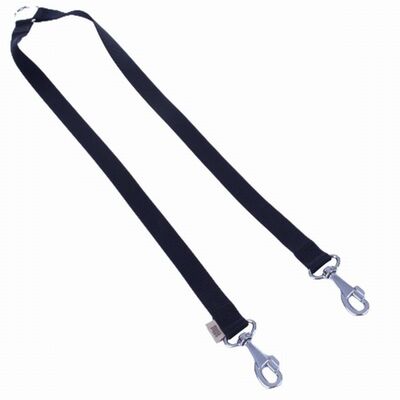 Doggie Dokuma İkili Köpek Gezdirme Aparatı Siyah 2x60-60 Cm 