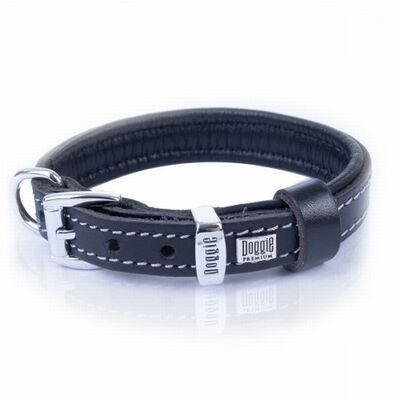 Doggie Yumuşak Firstclass Deri Köpek Boyun Tasması Siyah 1,5x20-25 Cm 