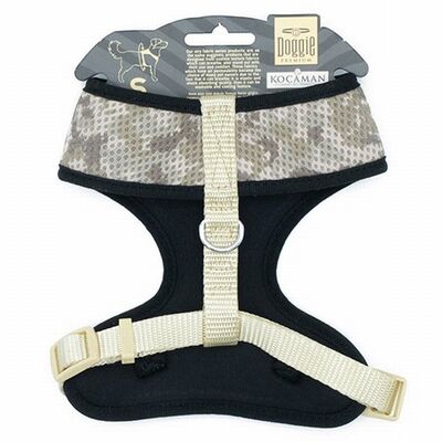 Doggie Havalı Dokuma Küçük Irk Köpek Göğüs Tasması Kamuflaj 1,5x25-35 Cm 