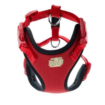 Doggie Havalı Dokumadan El Yapımı Köpek Göğüs Tasması Red