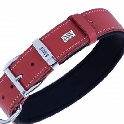 Doggie Konfor Deri Köpek Boyun Tasması Kırmızı 3,5x52 60 Cm 