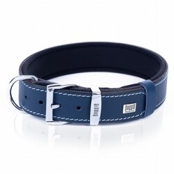 Doggie Konfor Deri Köpek Boyun Tasması Royalblue 4x57 65 Cm - Thumbnail