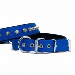 Doggie Konfor Dokuma Çivili Köpek Boyun Tasması Royalblue 2,5x42-50 Cm - Thumbnail