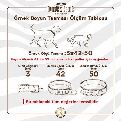 Doggie Konfor Dokuma Köpek Boyun Tasması Haki 3X47-55 Cm 