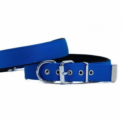 Doggie Konfor Dokuma Köpek Boyun Tasması Royalblue 2,5x42 50 Cm 