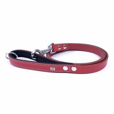 Doggie Konfor Klasik Deri Köpek Gezdirme Tasması Kırmızı 2x140 Cm 