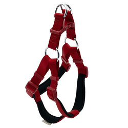 Doggie - Doggie Konfor Ronin Dokuma Kırmızı Köpek Göğüs Tasması Medium 2 x 45-55 cm 