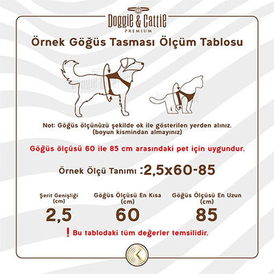 Doggie Konfor Ronin Dokuma Siyah Köpek Göğüs Tasması Medium 2 x 45-55 cm 