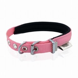 Doggie Konfor Dokuma Köpek Boyun Tasması Pembe 1,5x20 25 Cm - Thumbnail