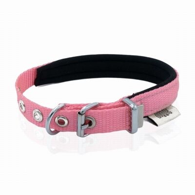 Doggie Konfor Dokuma Köpek Boyun Tasması Pembe 1,5x20 25 Cm 