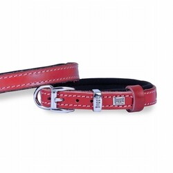 Doggie Konfor Deri Köpek Boyun Tasması Kırmızı 1,5x20 25 Cm - Thumbnail