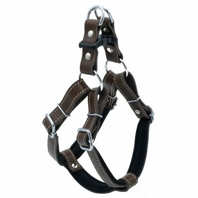 Doggie Konfor Ronin Deri Köpek Göğüs Tasması Kahverengi 1,5x35 40 Cm 