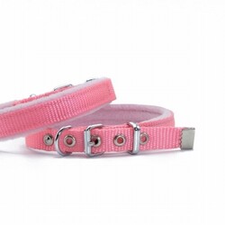 Doggie Polar Pedli Sade Dokuma Köpek Boyun Tasması Pembe 1,5x25-30 Cm - Thumbnail