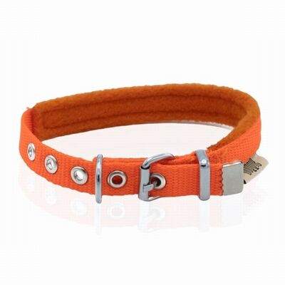 Doggie Polar Pedli Sade Dokuma Köpek Boyun Tasması Turuncu 1,5x25-30 Cm 
