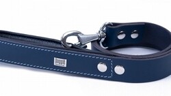 Doggie Yumuşak Deri Firstclass Köpek Gezdirme Tasması Royalblue 3x100 Cm - Thumbnail