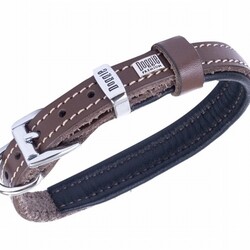 Doggie Yumuşak Firstclass Deri Köpek Boyun Tasması Kahverengi 1,5x25-30 Cm - Thumbnail