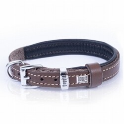 Doggie Yumuşak Firstclass Deri Köpek Boyun Tasması Kahverengi 1,5x25-30 Cm - Thumbnail