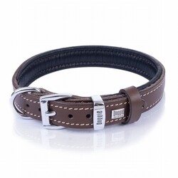 Doggie Yumuşak Firstclass Deri Köpek Boyun Tasması Kahverengi 2x35-40 Cm - Thumbnail