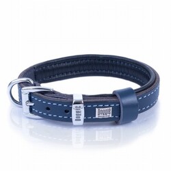 Doggie Yumuşak Firstclass Deri Köpek Boyun Tasması Royalblue 1,5x25-30 Cm - Thumbnail
