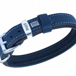 Doggie Yumuşak Firstclass Deri Köpek Boyun Tasması Royalblue 2x35-40 Cm - Thumbnail