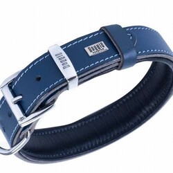 Doggie Yumuşak Firstclass Deri Köpek Boyun Tasması Royalblue 3,5x52-60 Cm - Thumbnail