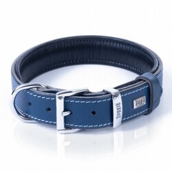 Doggie Yumuşak Firstclass Deri Köpek Boyun Tasması Royalblue 3,5x52-60 Cm - Thumbnail