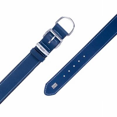 Doggie Yumuşak Firstclass Deri Köpek Boyun Tasması Royalblue 3,5x52-60 Cm 
