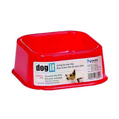 Dogit Kare Köpek Mama Kabı Kırmızı 250 Ml