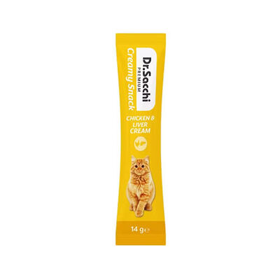 Dr.Sacchi Creamy Snack Tavuklu ve Ciğerli Sıvı Kedi Ödülü 14 Gr 