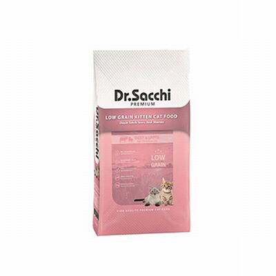 Dr.Sacchi Premium Sığır Etli ve Kuzu Etli Düşük Tahıllı Yavru Kedi Maması 10 Kg 