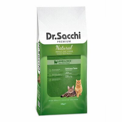Dr.Sacchi Premium Natürel Lamb & Rice Kuzulu ve Pirinçli Yetişkin Kedi Maması 15 Kg 
