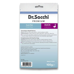Dr.Sacchi Premium Ördekli Fileto Tahılsız Köpek Ödülü 100 Gr - Thumbnail