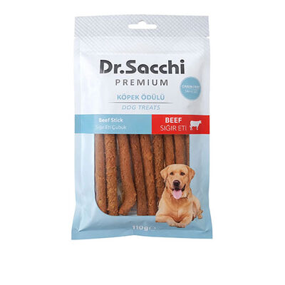 Dr.Sacchi Premium Sığır Etli Çubuk Tahılsız Köpek Ödülü 5'' 10'lu 110 Gr 