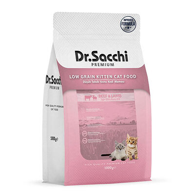 Dr.Sacchi Premium Sığır Etli ve Kuzu Etli Düşük Tahıllı Yavru Kedi Maması 1 Kg 