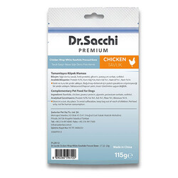 Dr.Sacchi Premium Tavuk Sargılı Beyaz Sığır Derisi Pres Kemik Tahılsız Köpek Ödülü 3” 5'li 115 Gr - Thumbnail