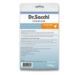 Dr.Sacchi Premium Tavuk Sargılı Çift Renkli Sığır Derisi Burgu Çubuk Tahılsız Köpek Ödülü 5'' 10'lu 120 Gr - Thumbnail