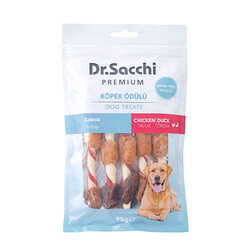 Dr.Sacchi - Dr.Sacchi Premium Tavuklu ve Ördekli Kebap Tahılsız Köpek Ödülü 5'' 5'li 95 Gr 