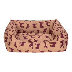 Pet Comfort Uniform Bej Bordo Kedi ve Köpek Yatağı Small 60x50 Cm - Thumbnail