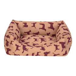 Pet Comfort Uniform Bej Bordo Kedi ve Köpek Yatağı Small 50x40 Cm - Thumbnail