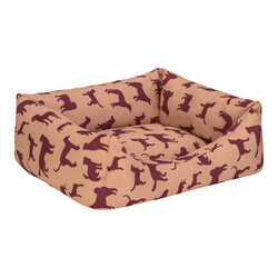 Pet Comfort Uniform Bej Bordo Kedi ve Köpek Yatağı Small 50x40 Cm - Thumbnail