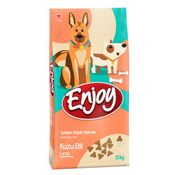 Enjoy - Enjoy Kuzulu ve Pirinçli Yetişkin Köpek Maması 15 Kg 