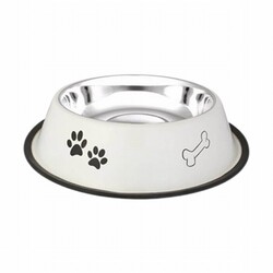 EuroDog Pati Kemik Desenli Metal Köpek Mama Su Kabı 8 Oz 12 Cm - Thumbnail
