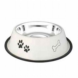 EuroDog Pati Kemik Desenli Metal Köpek Mama Su Kabı 32 Oz 18 Cm - Thumbnail