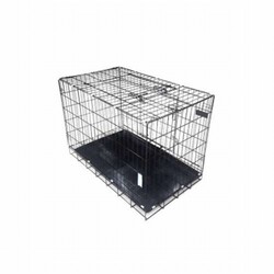 EuroDog - EuroDog Tel Köpek Kafesi Siyah 120x77x90 Cm 