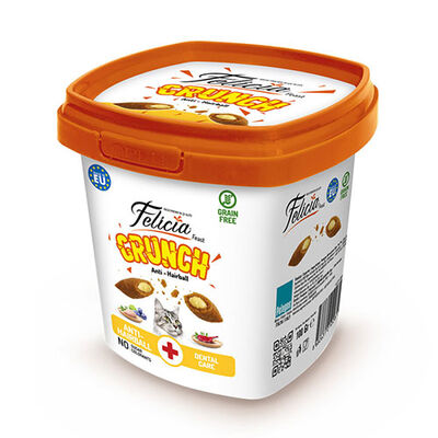 Felicia Crunch Hairball Tavuklu Yaban Mersinli ve Sütlü Kedi Ödül Maması 100 Gr 