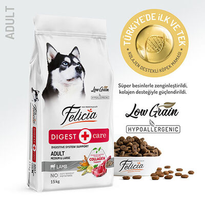 Felicia Hypoallergenic Medium Large Kuzulu Düşük Tahıllı Yetişkin Köpek Maması 15 Kg 